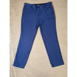 Express Photographer Men Blue Textured Slim Fit Dress Pants 36x32 Cotton Spandex